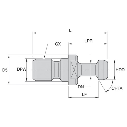 PULL STUD 0.747&quot; ROSCA 5/8&quot; CAT40 - DOOSAN