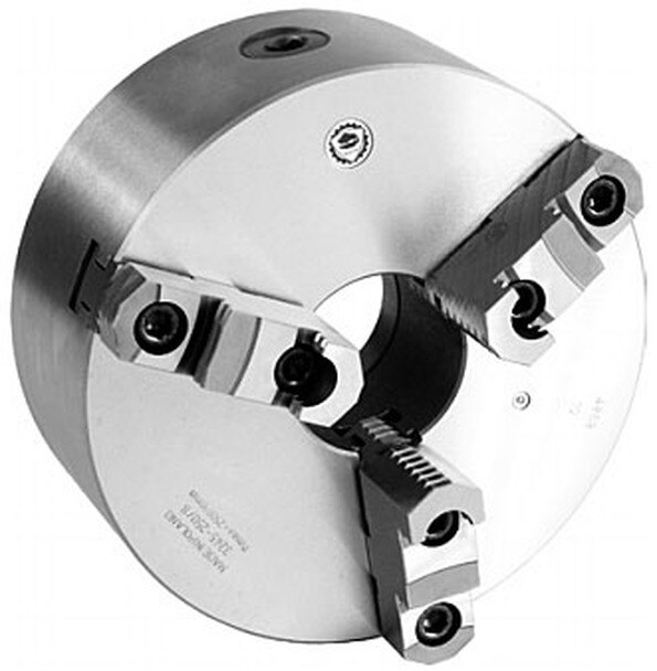 CHUCK UNIVERSAL DE 8&quot; 3 MORDAZAS RESPALDO PLANO SEMI ACERO
