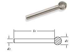 ROTAFRESA TIPO ESFERA 3/8" X 1/4" X 1-3/4" SD-3