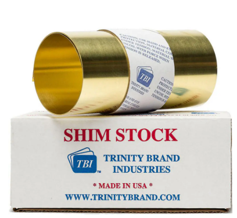 ROLLO SHIM STEEL BRASS 0.002&quot; X 6&quot; X 100&quot;