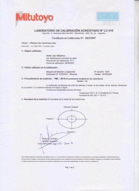 CALIBRACIÓN Y CERTIFICADO SET MICROMETRO P/EXTERIORES 0-12&quot;