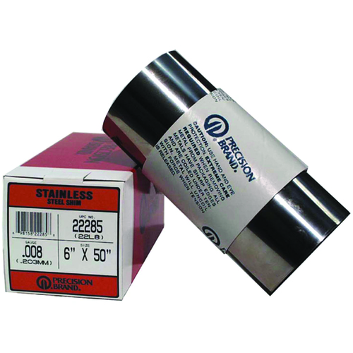 ROLLO SHIM STEEL INOX 6&quot; X 100&quot; 0.015&quot;
