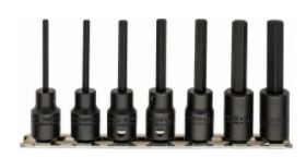 SET COPAS ALLEN DE IMPACTO 1/8&quot; - 3/8&quot; RAIZ 3/8&quot; 7 PIEZAS
