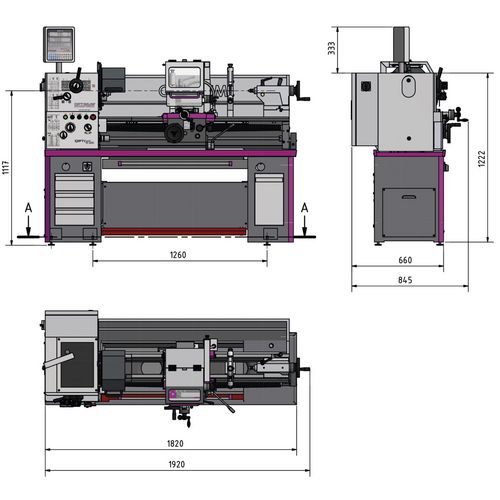TORNO PARALELO HORIZONTAL 320MM X 1000MM (1240)