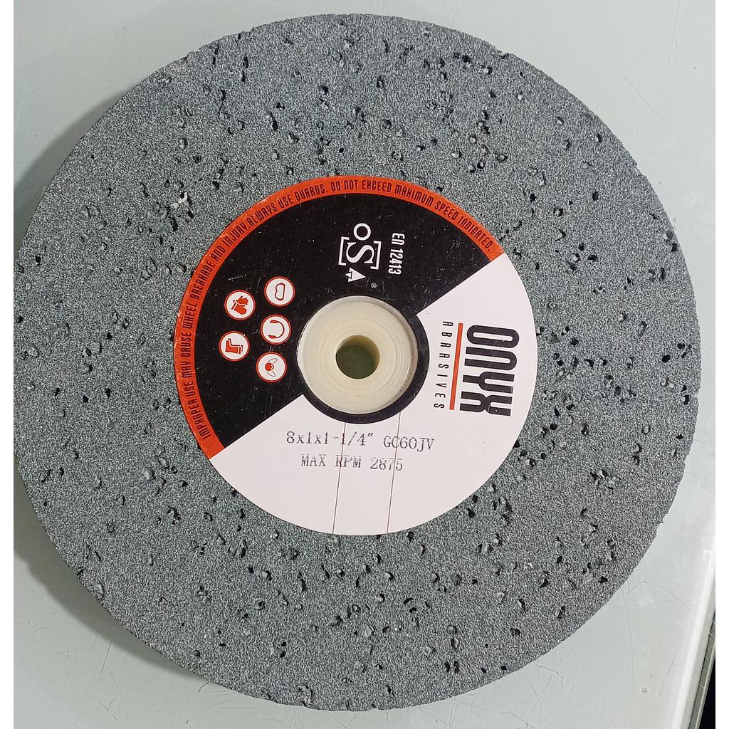 RUEDA VERDE P/RECTIFICADO HULE 8" X 1" X 1-1/4" G60